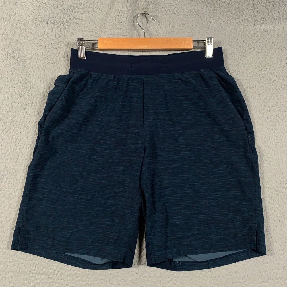Lululemon T.H.E. Shorts Men's Medium M Navy Blue Training Athletic Heathered 9"